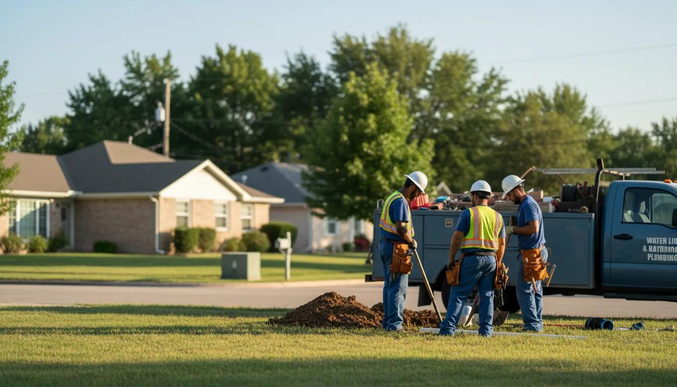 Residential water line and bathroom plumbing service in Bolivar, OH